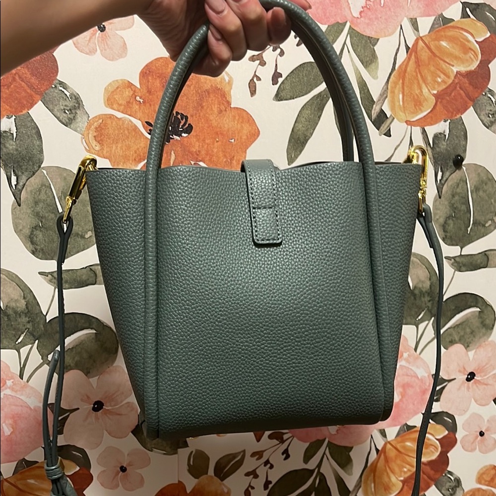 Neutral Structured Leather Tote With Adjustable S… - image 5